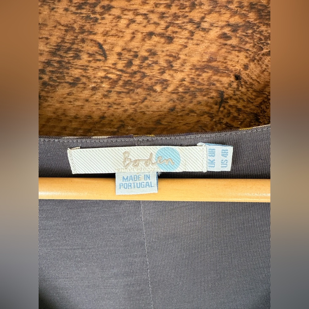 Boden Floral Gray, Yellow and Purple Knit Dress - Size 4 - Picture 6 of 8